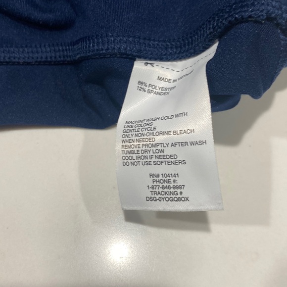 DSG Sports Leggings Navy Purple Green Girls 10/12 Medium - Picture 3 of 7